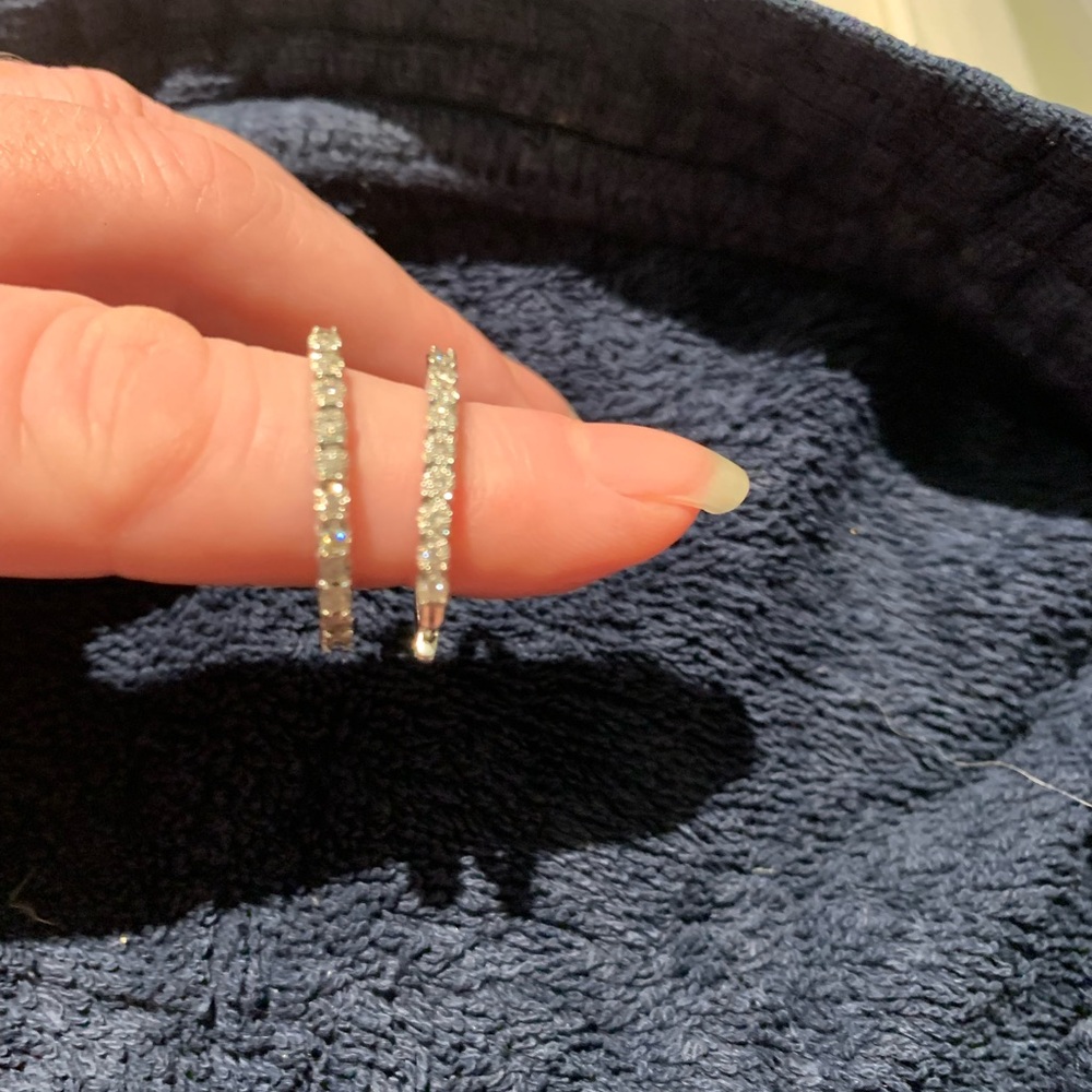 Sparkling Silver Hoop Earrings